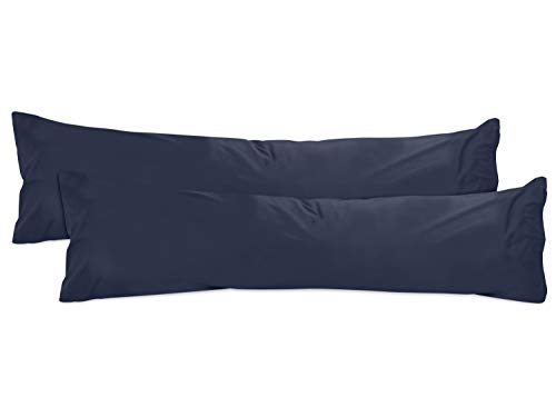 npluseins 2er Pack Baumwoll Kissenbezug - Jersey - viele Farben 1331.1812, ca. 40 x 145 cm, Navy von npluseins