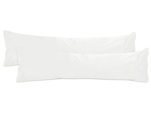npluseins 2er Pack Baumwoll Kissenbezug - Jersey - viele Farben 1331.1812, ca. 40 x 145 cm, weiß von npluseins