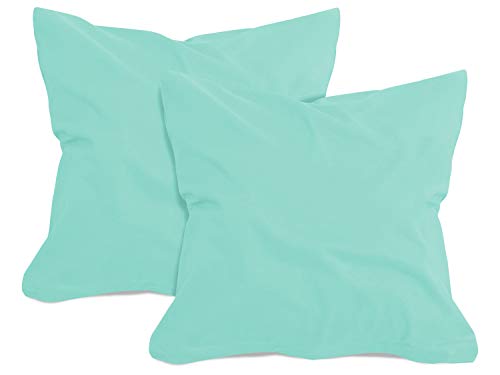 npluseins 2er Pack Baumwoll Kissenbezug - Jersey - viele Farben 1331.1812, ca. 40 x 40 cm, Mint npluseins 2er Pack Baumwoll Kissenbezug - Jersey - viele Farben 1331.1812, ca. 40 x 40 cm, Mint von npluseins