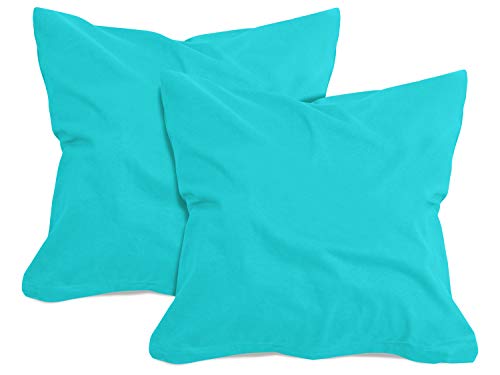 npluseins 2er Pack Baumwoll Kissenbezug - Jersey - viele Farben 1331.1812, ca. 40 x 40 cm, türkis npluseins 2er Pack Baumwoll Kissenbezug - Jersey - viele Farben 1331.1812, ca. 40 x 40 cm, türkis von npluseins