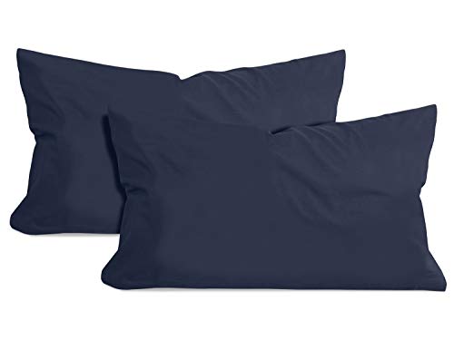 npluseins 2er Pack Baumwoll Kissenbezug - Jersey - viele Farben 1331.1812, ca. 40 x 60 cm, Navy von npluseins