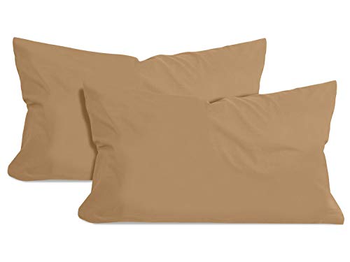 npluseins 2er Pack Baumwoll Kissenbezug - Jersey - viele Farben 1331.1812, ca. 40 x 60 cm, Sand von npluseins