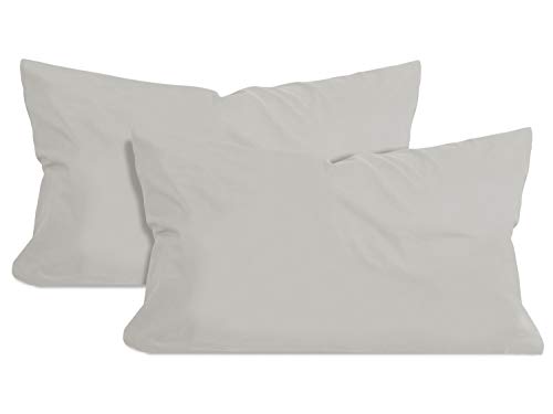 npluseins 2er Pack Baumwoll Kissenbezug - Jersey - viele Farben 1331.1812, ca. 40 x 60 cm, Silber von npluseins