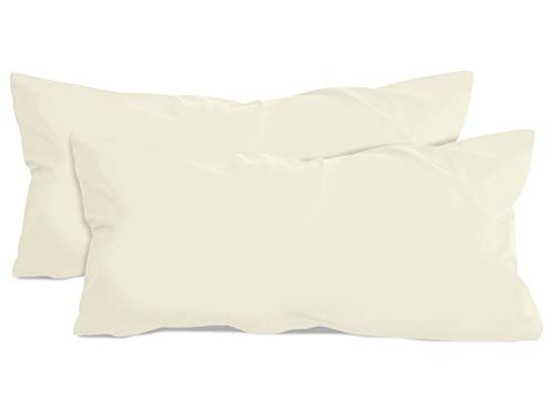 npluseins 2er Pack Baumwoll Kissenbezug - Jersey - viele Farben 1331.1812, ca. 40 x 80 cm, Natur von npluseins