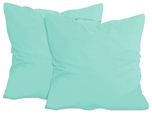 npluseins 2er Pack Baumwoll Kissenbezug - Jersey - viele Farben 1331.1812, ca. 80 x 80 cm, Mint npluseins 2er Pack Baumwoll Kissenbezug - Jersey - viele Farben 1331.1812, ca. 80 x 80 cm, Mint von npluseins