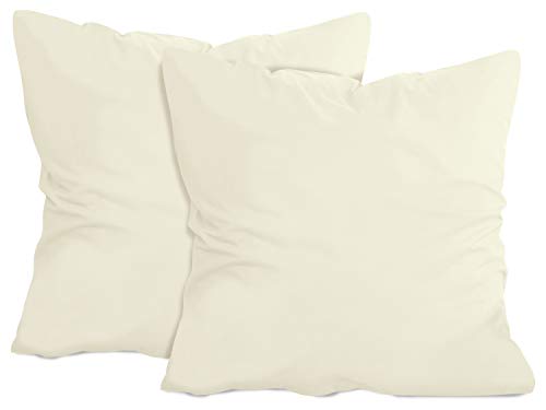 npluseins 2er Pack Baumwoll Kissenbezug - Jersey - viele Farben 1331.1812, ca. 80 x 80 cm, Natur von npluseins