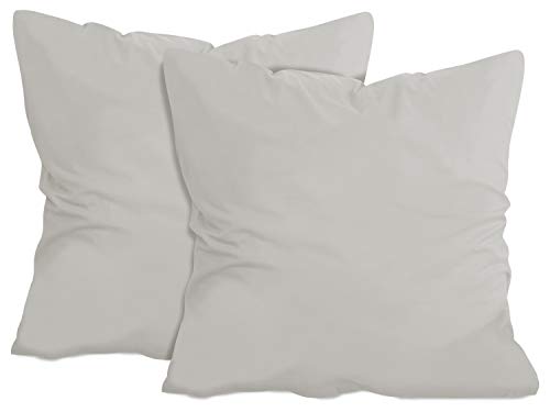 npluseins 2er Pack Baumwoll Kissenbezug - Jersey - viele Farben 1331.1812, ca. 80 x 80 cm, Silber von npluseins