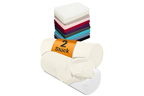 npluseins 2er Pack Bezüge und/oder Nackenrolle - ca. 40 x 15 cm - 1467.2080, 1 Pack (2 Stück) - Bezüge in Perlmutt von npluseins