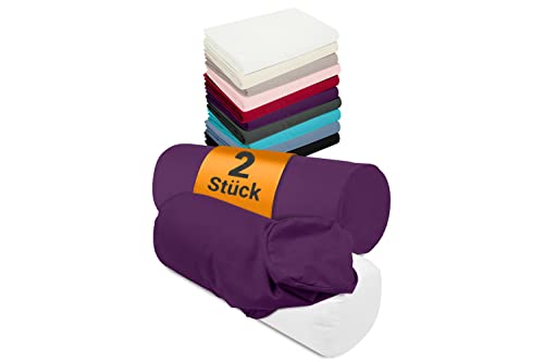 npluseins 2er Pack Bezüge und/oder Nackenrolle - ca. 40 x 15 cm - 1467.2080, 1 Pack (2 Stück) - Bezüge in brombeer von npluseins