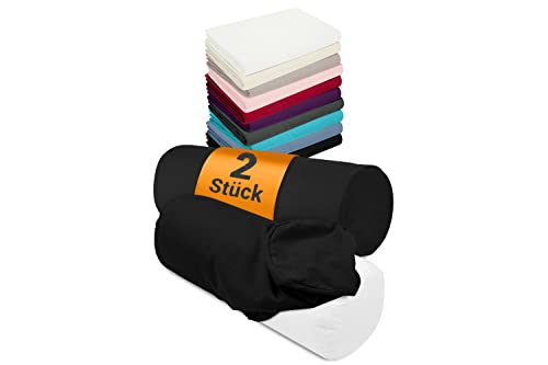 npluseins 2er Pack Bezüge und/oder Nackenrolle - ca. 40 x 15 cm - 1467.2080, 1 Pack (2 Stück) - Bezüge in schwarz von npluseins