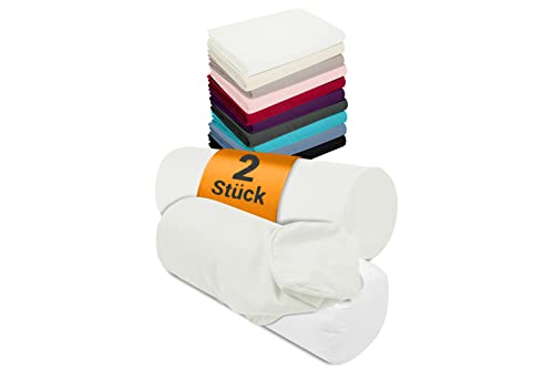npluseins 2er Pack Bezüge und/oder Nackenrolle - ca. 40 x 15 cm - 1467.2080, 1 Pack (2 Stück) - Bezüge in weiß von npluseins