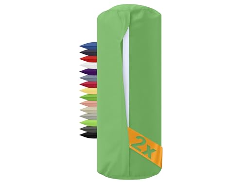 npluseins 2er Pack - Bezug für Nackenrollen 40x15 cm 100% Baumwolle 1596.2330, 40 x 15 cm, grün von npluseins