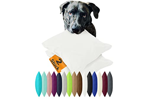 npluseins 2er Pack Kissenbezug oder 1 Set Bettwäsche aus Baumwoll-Jersey 552.676, 40 x 40 cm, weiß von npluseins