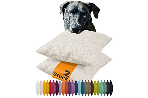 npluseins 2er Pack Kissenhüllen mit Struktur-Muster - Polsteroptik 617.767, 1 Pack (2 Stück) - Kissenhüllen 30 x 50 cm, Creme meliert von npluseins