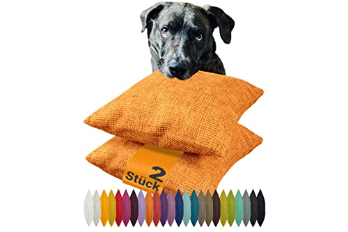npluseins 2er Pack Kissenhüllen mit Struktur-Muster - Polsteroptik 617.767, 1 Pack (2 Stück) - Kissenhüllen 30 x 50 cm, orange meliert von npluseins