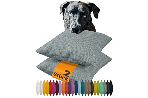 npluseins 2er Pack Kissenhüllen mit Struktur-Muster - Polsteroptik 617.767, 1 Pack (2 Stück) - Kissenhüllen 40 x 60 cm, Silbergrau von npluseins