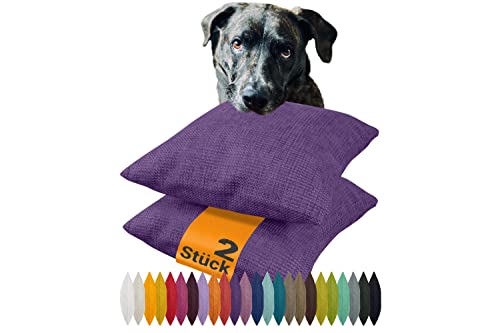 npluseins 2er Pack Kissenhüllen mit Struktur-Muster - Polsteroptik 617.767, 1 Pack (2 Stück) - Kissenhüllen 40 x 60 cm, lila von npluseins