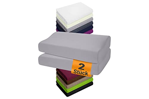 npluseins 2er Pack Spannbezüge Kissenbezüge für Gesundheitskissen 1450.2049, 1 Pack (2 Stück) - Spannbezüge 40-45 x 60-80 cm, grau von npluseins