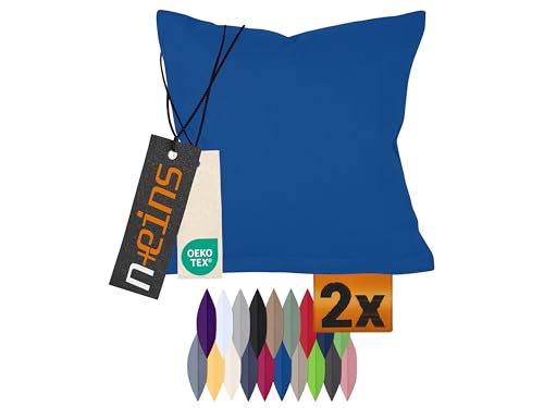 npluseins Doppelpack Baumwoll-Kissenbezüge - Moderne Wohndekoration in schlichtem Design 317.361, 40 x 60 cm, blau npluseins Doppelpack Baumwoll-Kissenbezüge - Moderne Wohndekoration in schlichtem Design 317.361, 40 x 60 cm, blau von npluseins