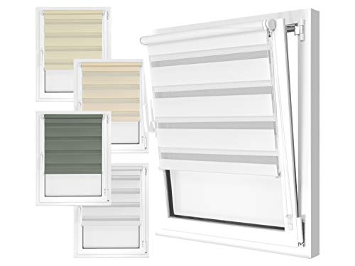 npluseins Doppelrollo in 4 Farben & in 8 Größen - mit Klemmfixierung am Fensterahmen und fest montierter Trägerschiene - kinderleichte 3-Step Montage, ca. 70 x 150 cm, weiß npluseins Doppelrollo in 4 Farben & in 8 Größen - mit Klemmfixierung am Fensterahmen und fest montierter Trägerschiene - kinderleichte 3-Step Montage, ca. 70 x 150 cm, weiß von npluseins
