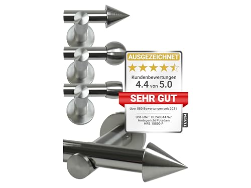 npluseins Gardinenstange/Teleskop 1-läufig Ø 13/16 Set + Zubehör 1569.2259, ca. 70-120 cm, Kegel Chrom npluseins Gardinenstange/Teleskop 1-läufig Ø 13/16 Set + Zubehör 1569.2259, ca. 70-120 cm, Kegel Chrom von npluseins