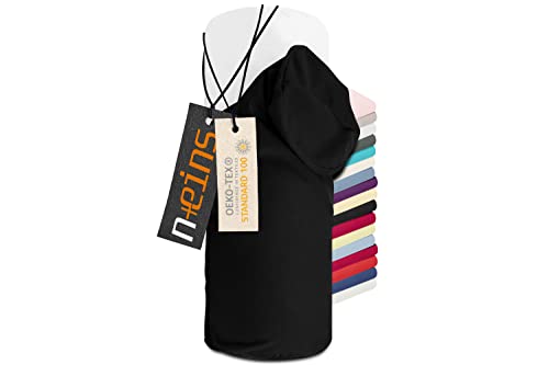 npluseins Jersey-Kissenhülle für Nackenrollen in 17 Farben - 100% Mako-Baumwolle - Einheitsgröße ca. 40 x 15 cm, Bezug in schwarz von npluseins