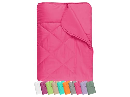 npluseins Sommerdecke 135x200 cm - dünne und leichte Bettdecke für den Sommer - Mikrofaser - Ökotex 100 - waschbar 60 Grad - 732.932, pink von npluseins