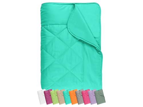 npluseins Sommerdecke 135x200 cm - dünne und leichte Bettdecke für den Sommer - Mikrofaser - Ökotex 100 - waschbar 60 Grad - 732.932, türkis von npluseins