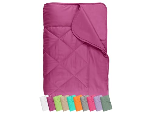 npluseins Sommerdecke 135x200 cm - dünne und leichte Bettdecke für den Sommer - Mikrofaser - Ökotex 100 - waschbar 60 Grad - 732.932, Beere von npluseins