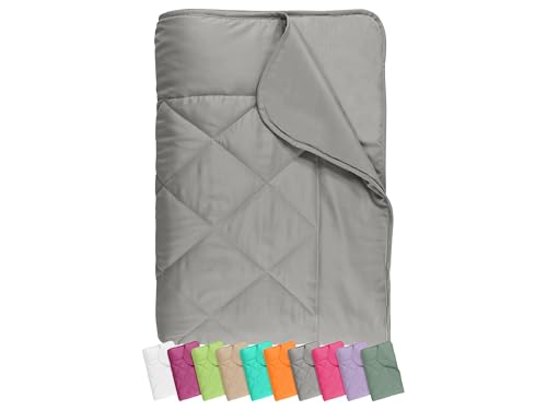 npluseins Sommerdecke 135x200 cm - dünne und leichte Bettdecke für den Sommer - Mikrofaser - Ökotex 100 - waschbar 60 Grad - 732.932, grau von npluseins