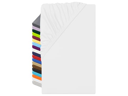 npluseins Microfaser Spannbettlaken – atmungsaktiv und Allergiker geeignet 1519.2192, 140 x 190-200 cm, weiß von npluseins