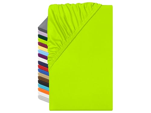 npluseins Microfaser Spannbettlaken – atmungsaktiv und Allergiker geeignet 1519.2192, 80-90 x 190 cm, Apfel von npluseins