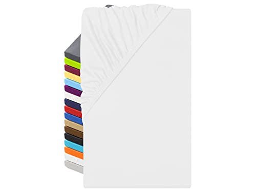 npluseins Microfaser Spannbettlaken – atmungsaktiv und Allergiker geeignet 1519.2192, 140-160 x 200 cm, weiß von npluseins