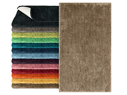 npluseins Mikrofaser Badteppich - viele Farben & Größen 800.1026, Sand, 70 x 120 cm von npluseins