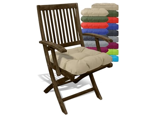 npluseins Outdoor Sitzkissen oder Boxkissen - wasserabweisend 1572.2264, Stuhlkissen (40 x 40 x 8 cm), beige von npluseins