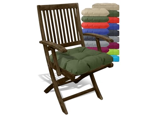 npluseins Outdoor Sitzkissen oder Boxkissen - wasserabweisend 1572.2264, Stuhlkissen (40 x 40 x 8 cm), Olive von npluseins