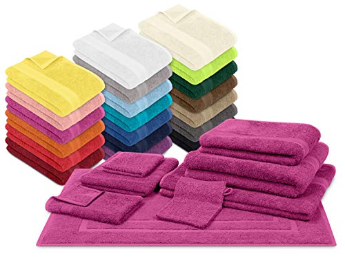 npluseins Packs zum Sparpreis - solide Frottiertücher - erhältlich in 20 modernen Farben und 8 verschiedenen Größen, 2er Pack Badetücher (100 x 150 cm), pink von npluseins