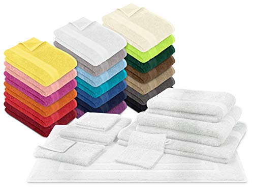 npluseins Packs zum Sparpreis - solide Frottiertücher - erhältlich in 20 modernen Farben und 8 verschiedenen Größen, 2er Pack Badetücher (100 x 150 cm), weiß von npluseins