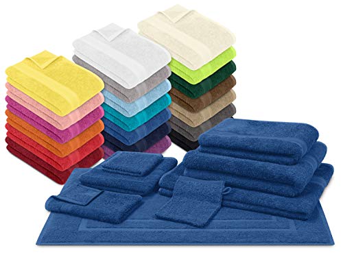 npluseins Packs zum Sparpreis - solide Frottiertücher - erhältlich in 20 modernen Farben und 8 verschiedenen Größen, 4er Pack Handtücher (50 x 100 cm), Royalblau von npluseins