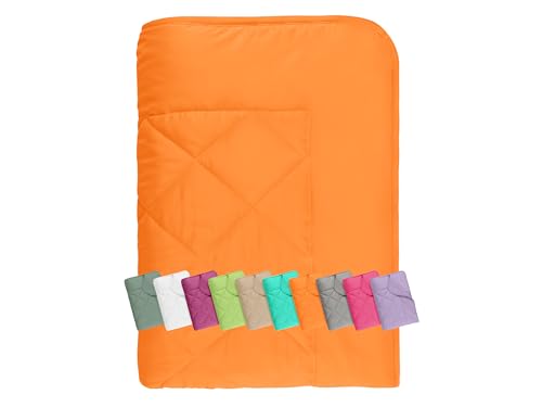 npluseins Sommerdecke - Picknickdecke - Leichtbettdecke - in 2 Größen und in 7 modernen Farben, ca. 135 x 200 cm, orange npluseins Sommerdecke - Picknickdecke - Leichtbettdecke - in 2 Größen und in 7 modernen Farben, ca. 135 x 200 cm, orange von npluseins