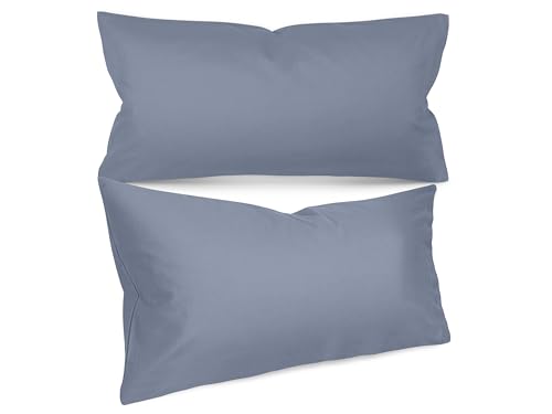 npluseins unifarbene Kissenbezüge im Doppelpack und dezentem Design 1154.1498, ca. 40 x 80 cm, Jeansblau npluseins unifarbene Kissenbezüge im Doppelpack und dezentem Design 1154.1498, ca. 40 x 80 cm, Jeansblau von npluseins