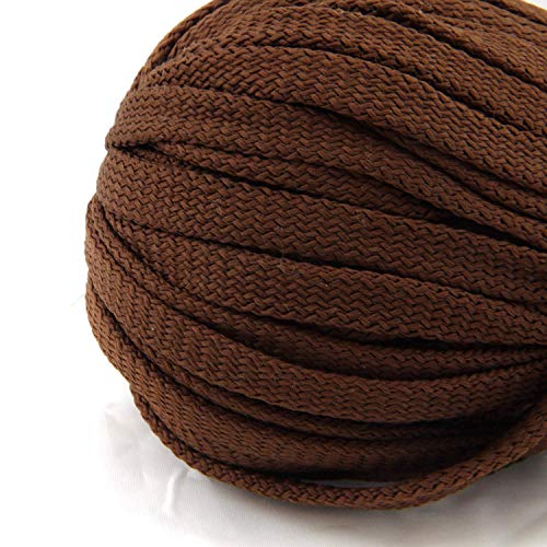 nts Nähtechnik 50m Flachkordel aus Polyester ohne Kern 8mm breit (Braun) von nts Nähtechnik