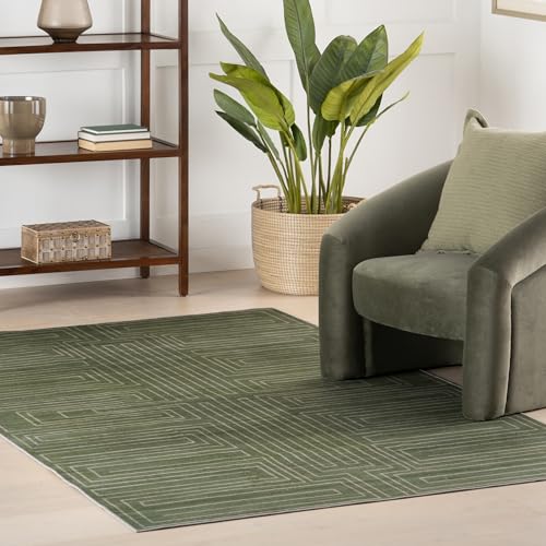 Nuloom Serenya Geometrischer Teppich für Wohnzimmer, Schlafzimmer, Esszimmer, 2,9 x 30,5 cm, Grün von nuLOOM