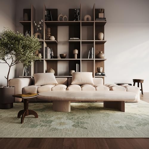 Nuloom Zanessa Teppich mit Blumenmuster und Paisleymuster, maschinenwaschbar, für Wohnzimmer, Schlafzimmer, Esszimmer, 150 x 200 cm, Beige von nuLOOM