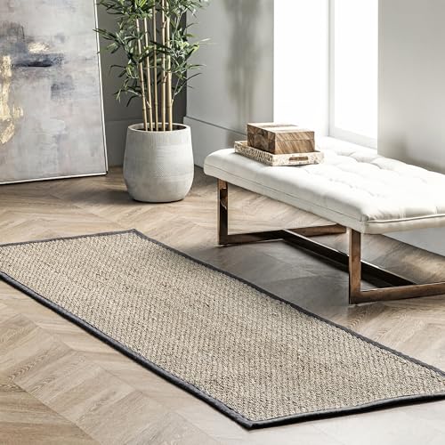 nuLOOM Elijah Farmhouse Teppich, Seegras, 60 x 150 cm, Dunkelgrau von nuLOOM