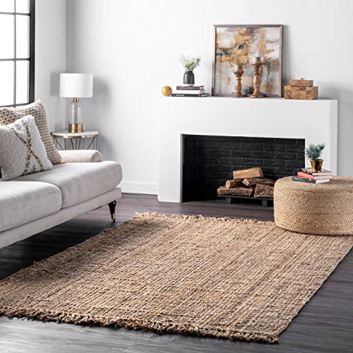 nuLOOM Natura Collection Chunky Loop Jute Area Rug, 91 cm x 152 cm, Natural von nuLOOM