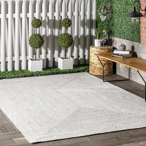 nuLOOM Teppich für drinnen und draußen, geflochten 2' x 3' elfenbeinfarben von nuLOOM