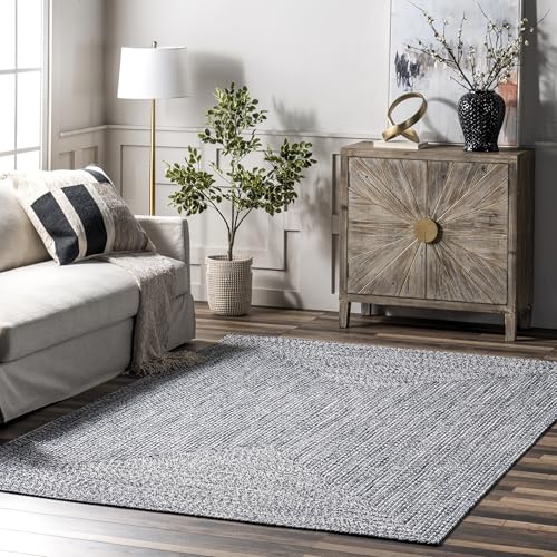 nuLOOM Teppich für drinnen und draußen, geflochten Casual 2' 6" x 8' hellblau von nuLOOM