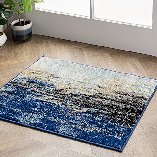 nuLOOM Waterfall Vintage Abstrakter Teppich, 90 cm x 150 cm, Blau von nuLOOM