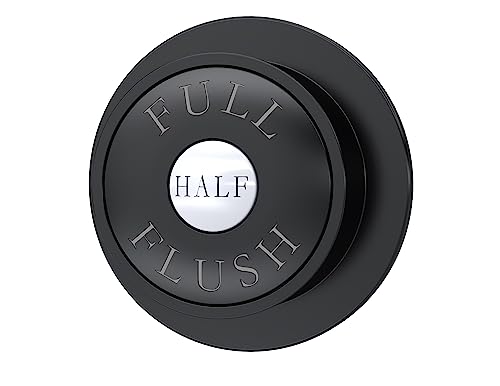 nuie TDPB02 Traditioneller Badezimmer-Drucktaster mit 2 Spülkästen, rund, 70 mm, Mattschwarz von nuie